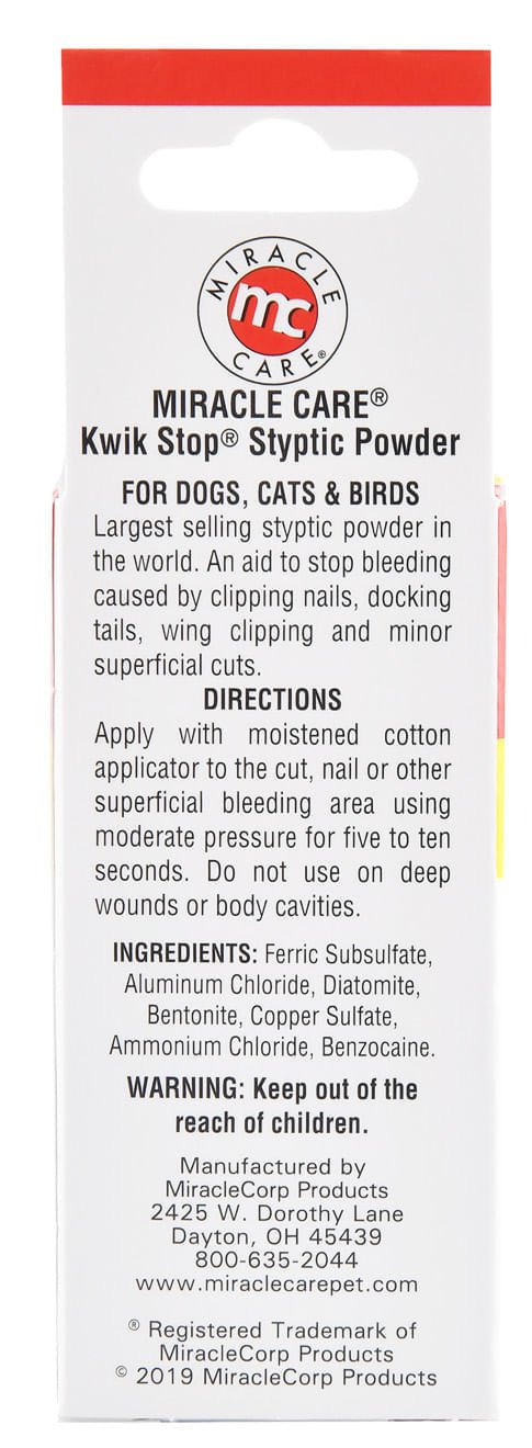 Kwik Stop Styptic Powder for Dogs, Cats, & Birds - G9F8 - 1/2 oz - 2