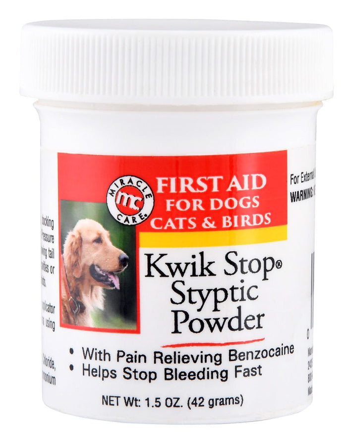 Kwik Stop Styptic Powder for Dogs, Cats, & Birds - G9F9 - 1.5 oz - 5