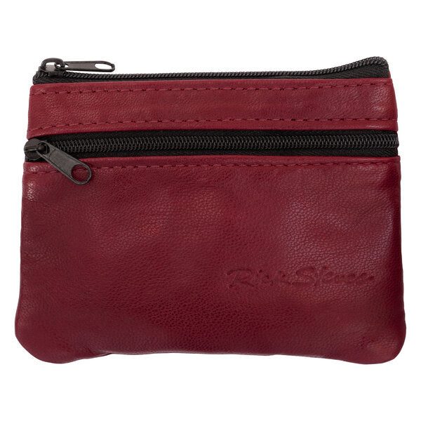 Dark Red Lambskin Travel Wallet