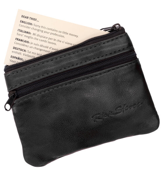 Black Lambskin Travel Wallet - with note