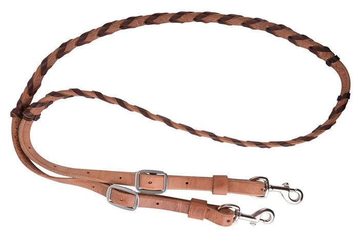 Latigo Leather Laced 5/8" Barrel Reins - CR1FM - Brown - 1