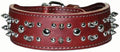 Latigo Spike & Stud Collar, 21" - LYLF - Burgundy - 1
