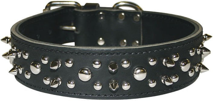 Latigo Spike & Stud Collar, 21" - LYLF - Burgundy - 3