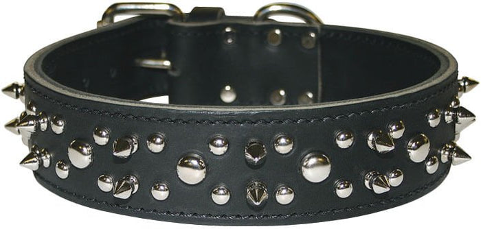 Latigo Spike & Stud Collar, 21" - LYLG - Black - 5