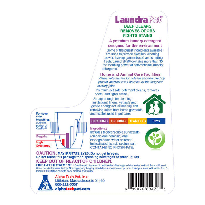 LaundraPet Premium Pet Laundry Detergent Triple Strength, 64 fl oz - 005ALPHA-6100 - Blue - 2