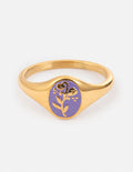 Lavender Flower Signet Ring Elevated Faith