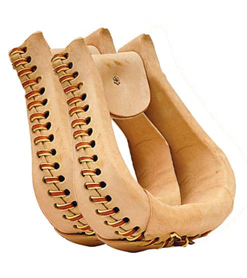 Leather Bell Bottom Stirrups, Pair - J5SB - 1