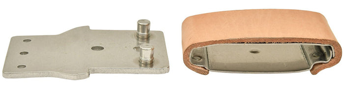 Leather Covered Blevins Buckles, Pair - BMA1 - Horizontal - 3" - 1