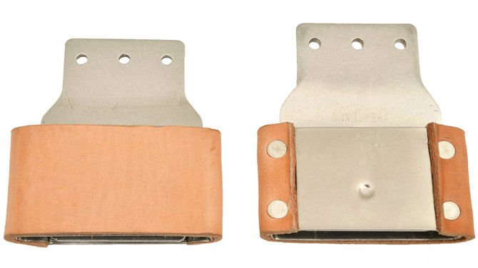 Leather Covered Blevins Buckles, Pair - BMA1 - Horizontal - 3" - 4