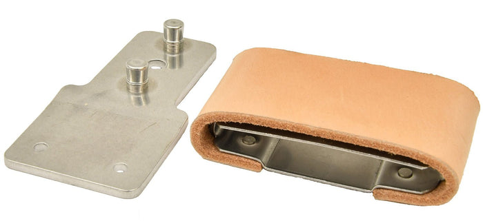 Leather Covered Blevins Buckles, Pair - BMA3 - Vertical - 3" - 5
