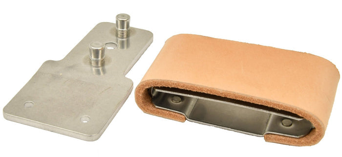 Leather Covered Blevins Buckles, Pair - BMA4 - Vertical - 2.5" - 7