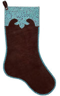 Leather Stocking with Turquoise Floral Cuff - SSTRU - Multi - 1