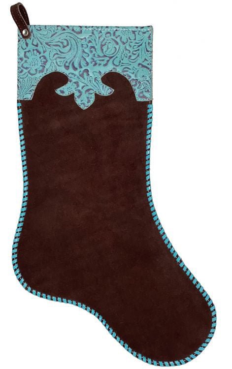 Leather Stocking with Turquoise Floral Cuff - SSTRU - Multi - 1