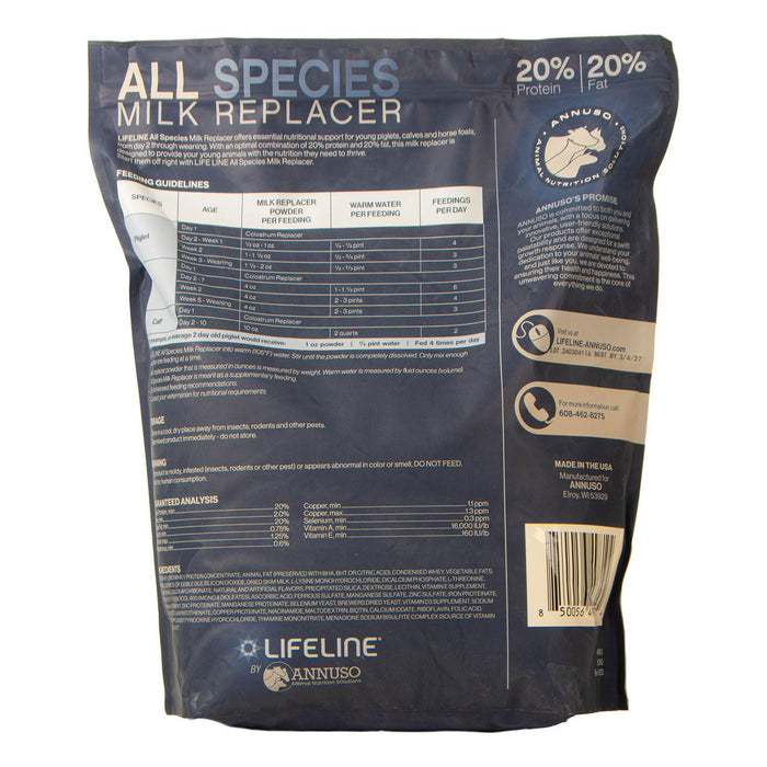LIFELINE All - Species 20:20 Milk Replacer - LL47 - 10 lb - natural herbal - 2
