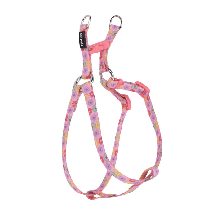 Li'l Pals Comfort Wrap Adjustable Dog Harness - C21CE - Daisy Multi - Color - Small - 3/8" x 08" - 14" - 3