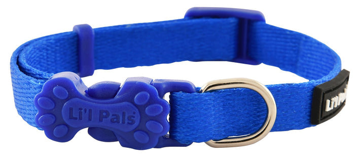 Li'l Pals Solid Collars & Leads, 5/16" W - C2LL - 5" - 7" Blue Li'l Pals Collar - 2