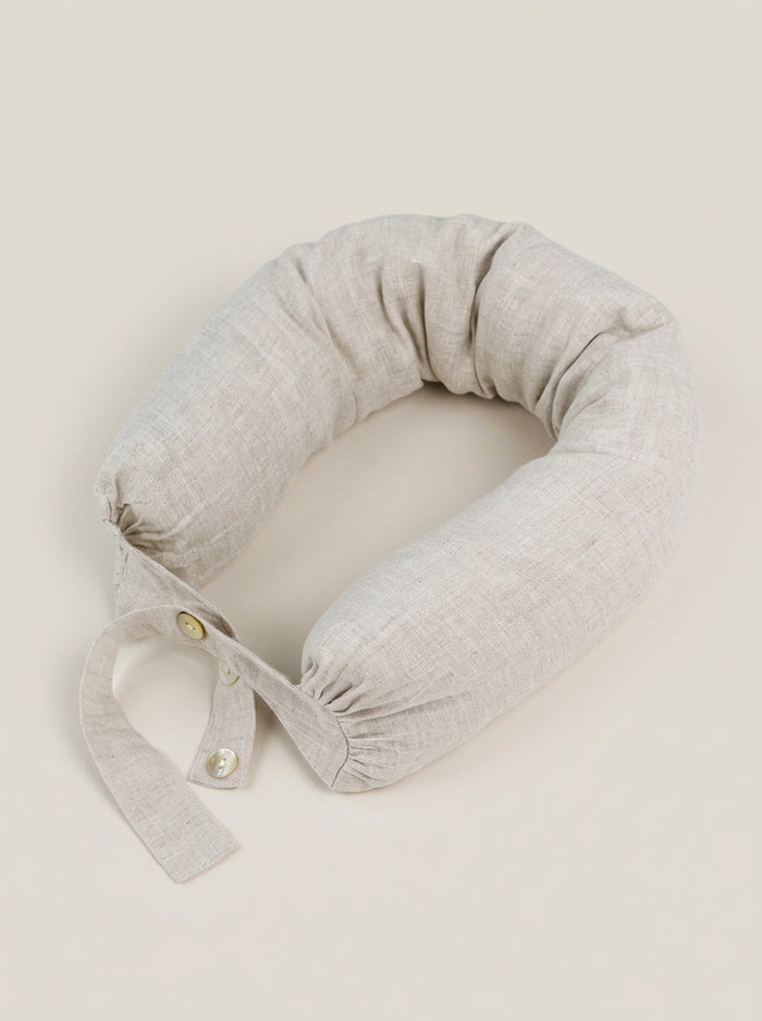 Linen Adjustable Neck Support Travel Pillow LINTICO