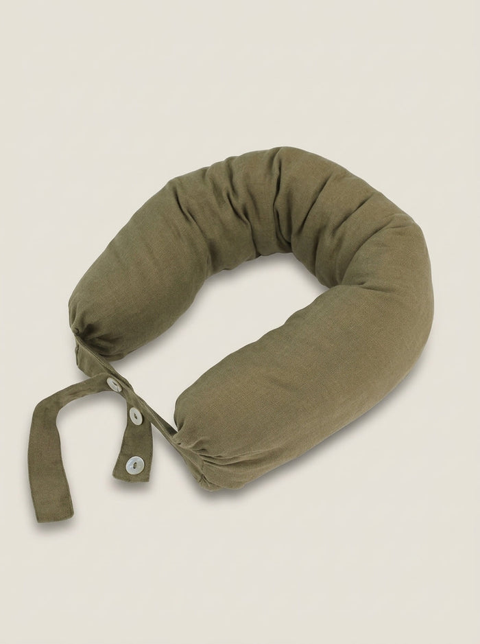 Linen Adjustable Neck Support Travel Pillow LINTICO