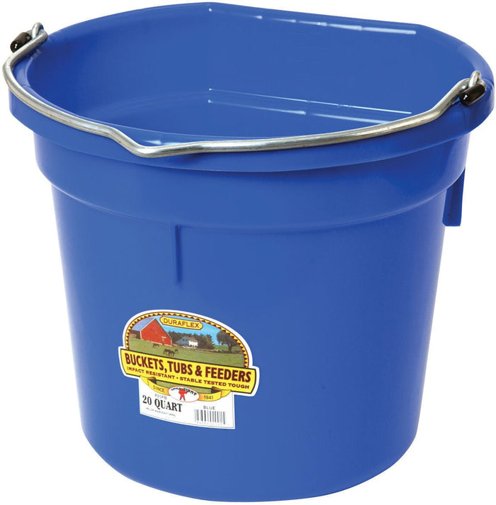 Little Giant Flat - Back Buckets – Impact - Resistant, Easy to Hang, 8 qt & 20 qt - M3FJ - Blue - 20 qt (5 gallons) - 3