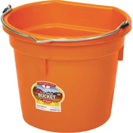 Little Giant Flat - Back Buckets – Impact - Resistant, Easy to Hang, 8 qt & 20 qt - M3FK - Orange - 20 qt (5 gallons) - 4