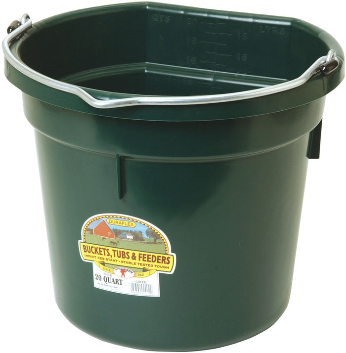 Little Giant Flat - Back Buckets – Impact - Resistant, Easy to Hang, 8 qt & 20 qt - M3FH - Green - 20 qt (5 gallons) - 5