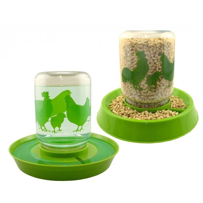 Lixit Chicken Waterer/Feeder with Reversible Base - L8L4 - 1/2 gallon - 6