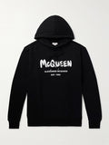 Alexander Mcqueen Logo Print Hoodie Black