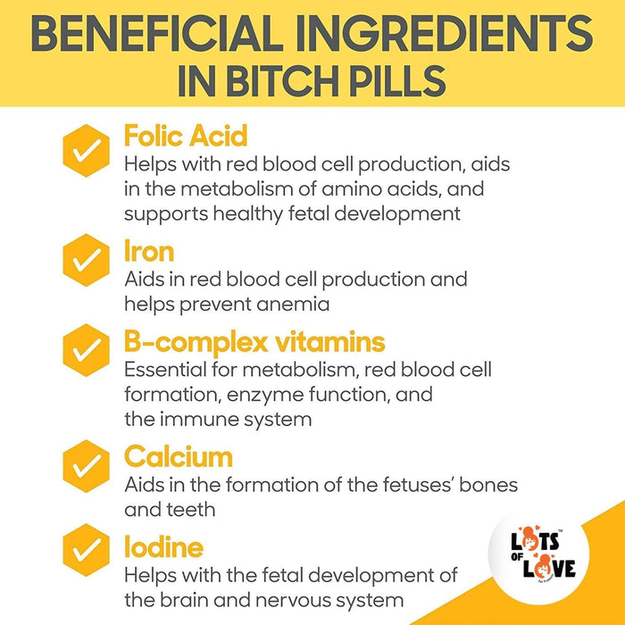 Lots of Love Bitch Pills & Powder - Dog Prenatal & Lactation Supplement for Pregnancy, Nursing & Newborn Support - LOL13 - Powder - 16 oz - 3
