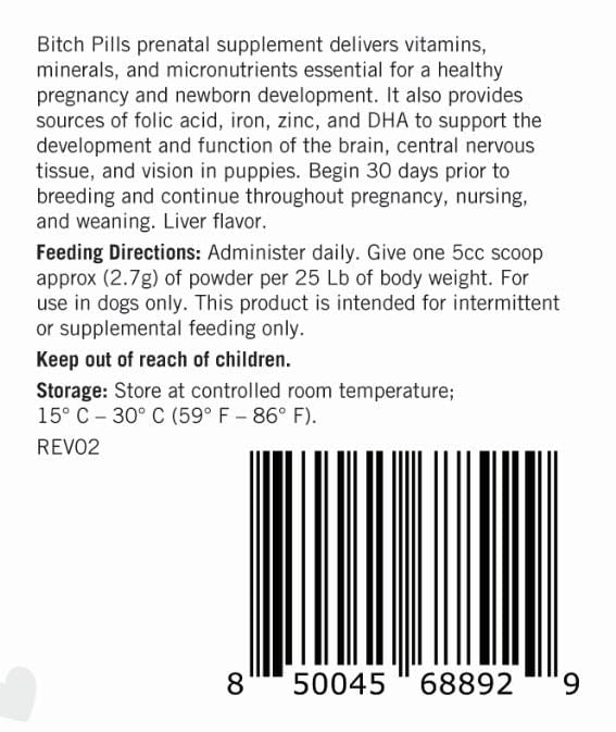 Lots of Love Bitch Pills & Powder - Dog Prenatal & Lactation Supplement for Pregnancy, Nursing & Newborn Support - LOL13 - Powder - 16 oz - 8