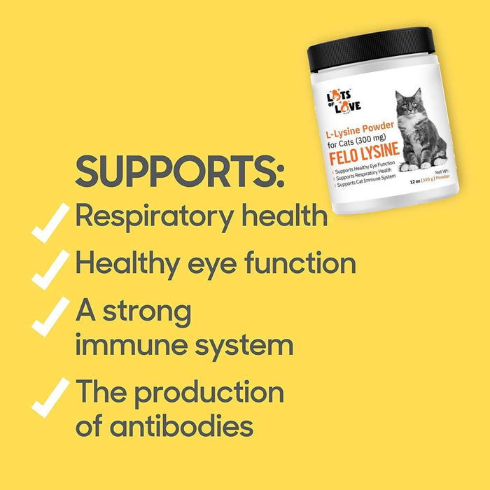 Lots of Love Fel O Lysine Powder for Cats - LOL1N - 12 oz - 4