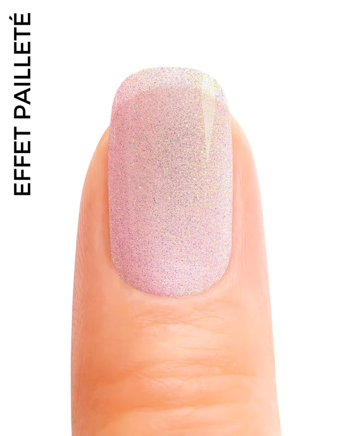 Stickers ongles en gel Lunessa Geeli House, rose transparent avec fines paillettes scintillantes