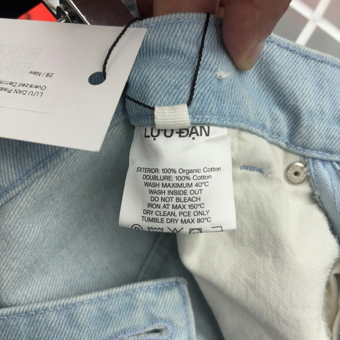 LU’U DAN Pleated Front Oversized Denim Pant