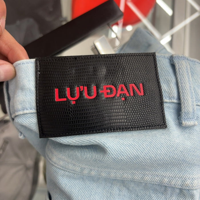 LU’U DAN Pleated Front Oversized Denim Pant