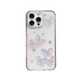 Luxury 3D Butterfly Pearl Drop Glue Glitter Phone Case For iPhone PhoneShells