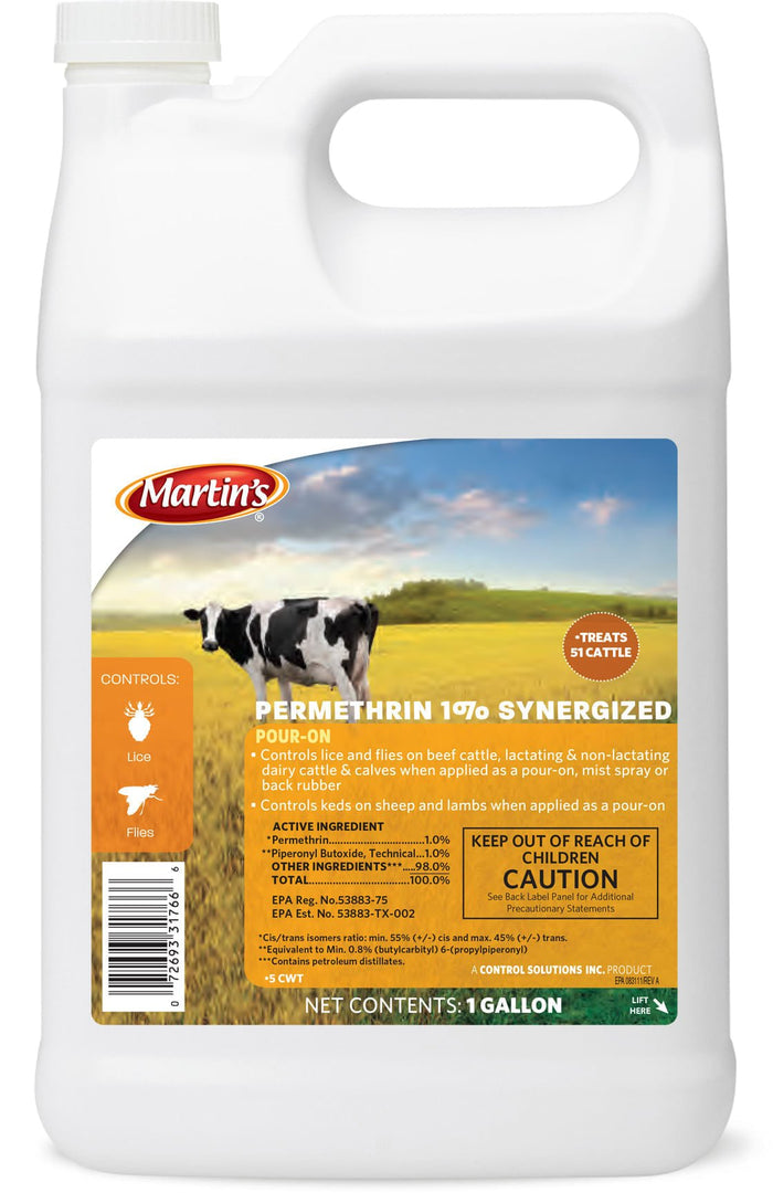 Martin's Permethrin 1% Synergized Pour - On Fly Insecticide - CSI1K - 1