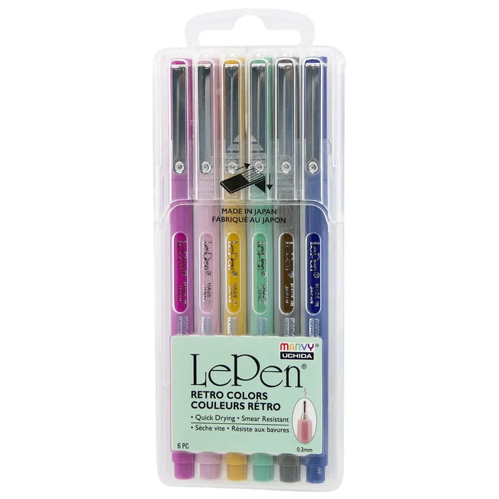 Marvy Uchida | Set de Bolígrafos Le Pen Retro (6pc)