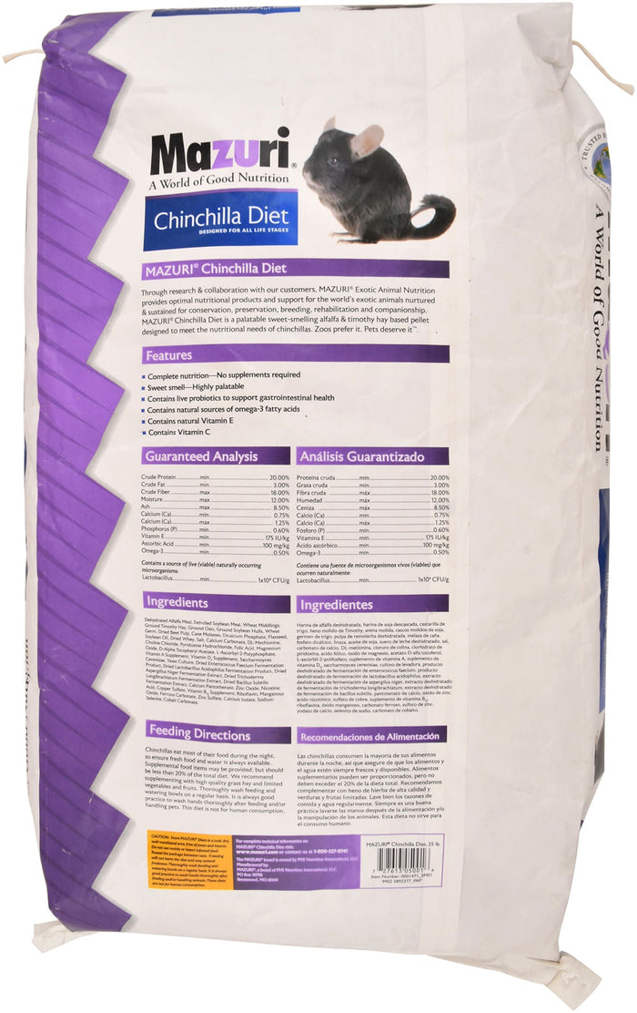 Mazuri Chinchilla Diet - PAND7 - 25 lbs - 4