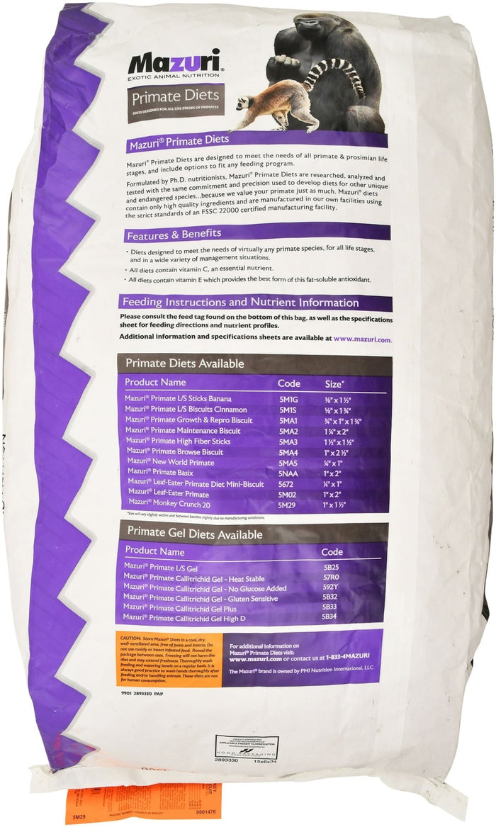 Mazuri Primate Diet (Monkey Crunch Biscuits) 20 lb - PANBV - 2
