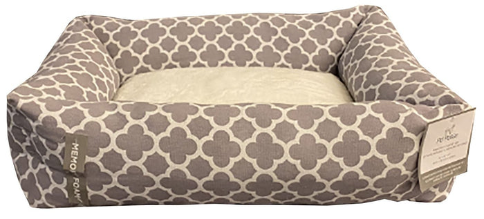 Memory Foam Rectangle Bed With Sherpa Lining - PO213 - Vanilla Ice - Medium - 1