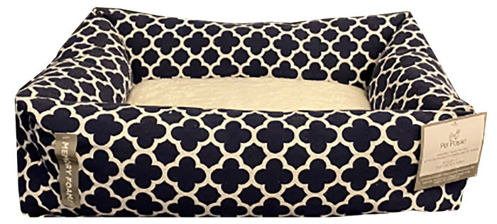 Memory Foam Rectangle Bed With Sherpa Lining - PO212 - Estate Blue - Medium - 2