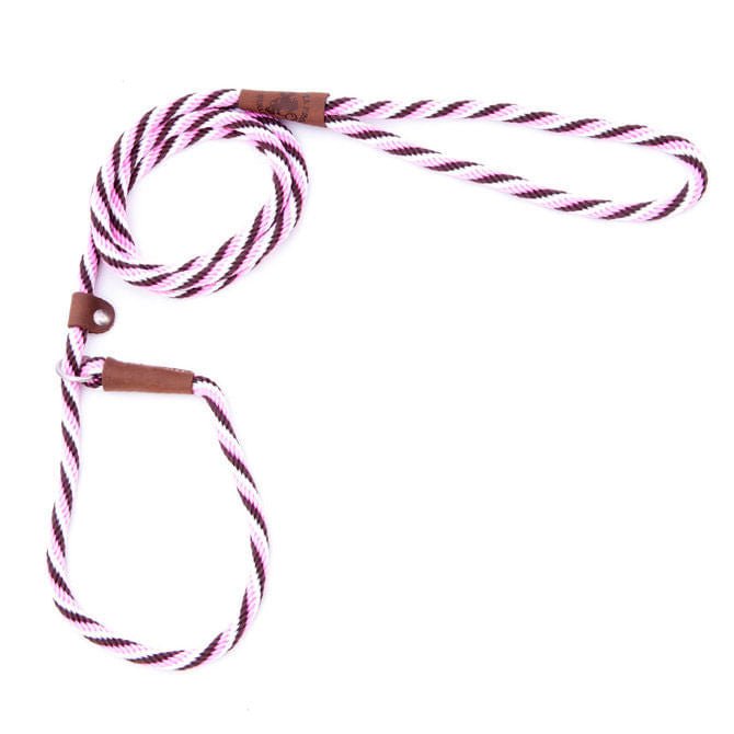 Mendota British Style Slip Dog Lead, 6 ft - MYBM - Pink Chocolate - 1/2"W x 6'L - 1