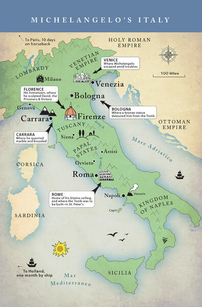 Michelangelo at Midlife: Chasing the Tomb of Julius II by Gene Openshaw - map page