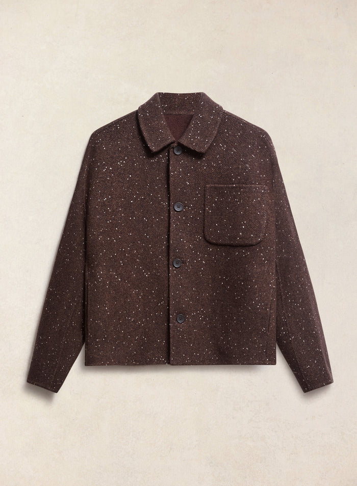Minnesota Double-Faced Overshirt | Wool | Brown Fleck