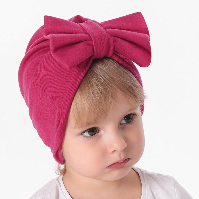 Modern Trend Stylish Baby Hat for Girls Big Bow Turban Baby Cap Accessories In Great Design Stevvex