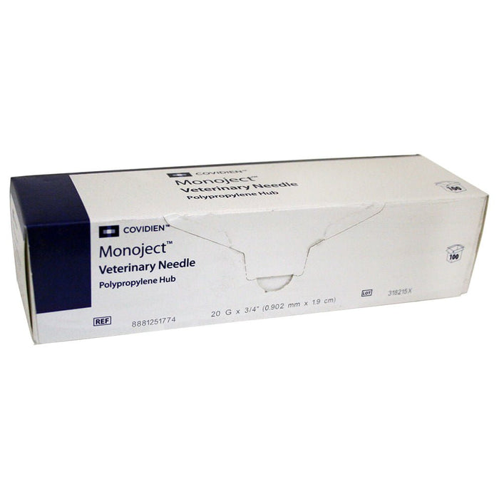 Monoject Needle, Polypropylene Hub, 100 Count - 01102MON-20X3-4 - 20G x 3/4" - 4
