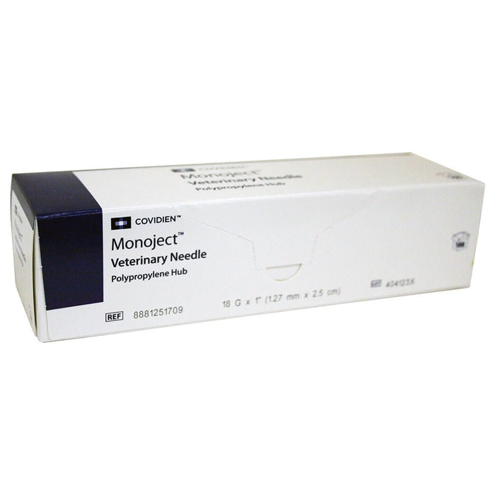 Monoject Needle, Polypropylene Hub, 100 Count - 01102MON-18X1 - 18G x 1" - 5