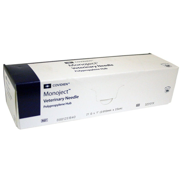 Monoject Needle, Polypropylene Hub, 100 Count - 01102MON-21X1 - 21G x 1" - 7