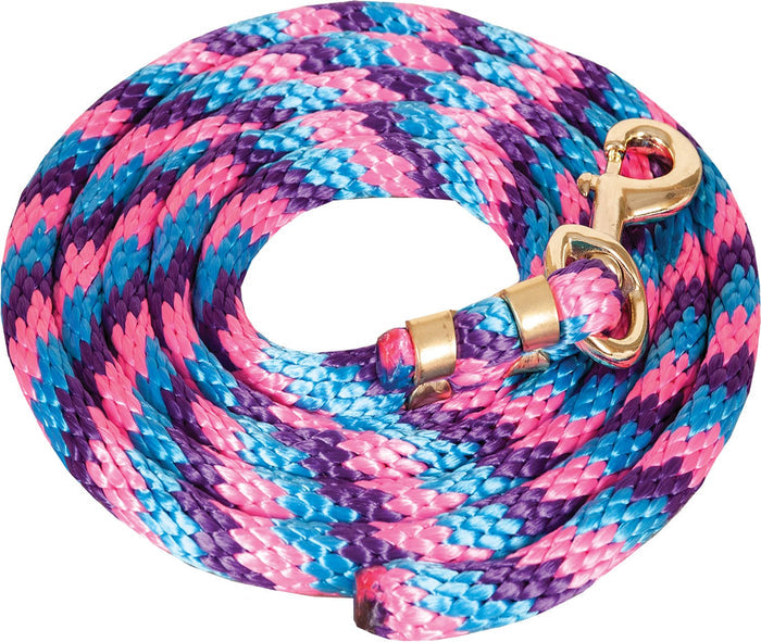 Mustang Colorful Poly Lead Rope with Bolt Snap - 1211AT - Turq/Pink/Purple - 3