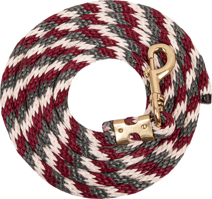 Mustang Colorful Poly Lead Rope with Bolt Snap - 1211DS - Gray/Burgundy/White - 4