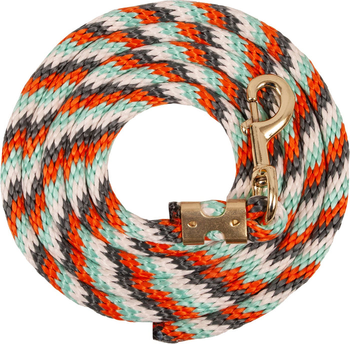 Mustang Colorful Poly Lead Rope with Bolt Snap - 1211DS - Gray/Burgundy/White - 5